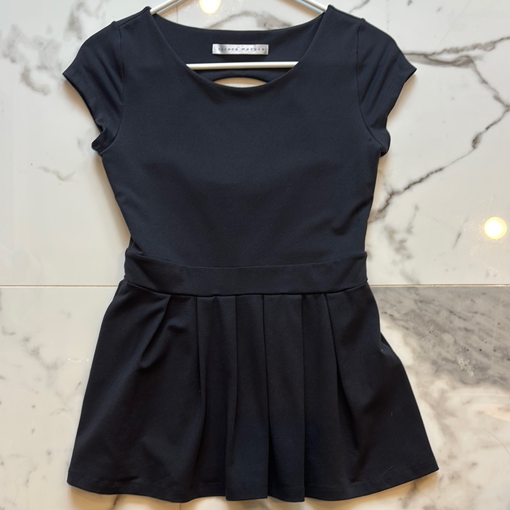 Susana Monaco Black Cap Sleeve Blouse